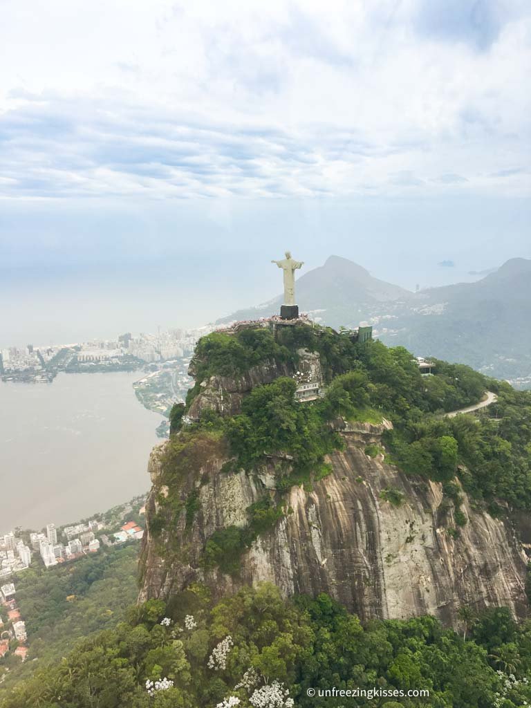 Christ the Redeemer photographed during helicopter flight in Rio de Janeiro 