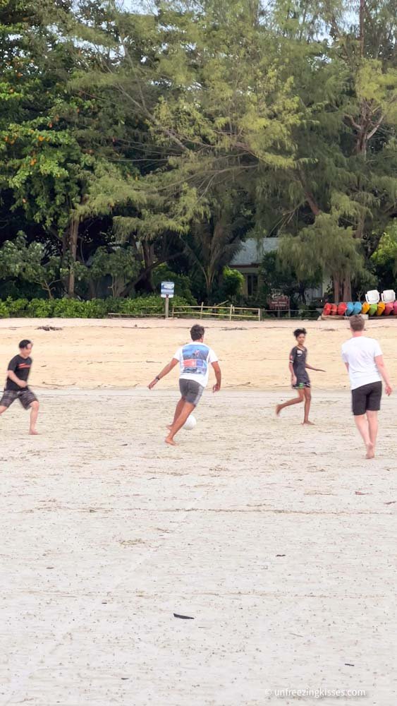 Local's football game in Phi Phi Island Thailand