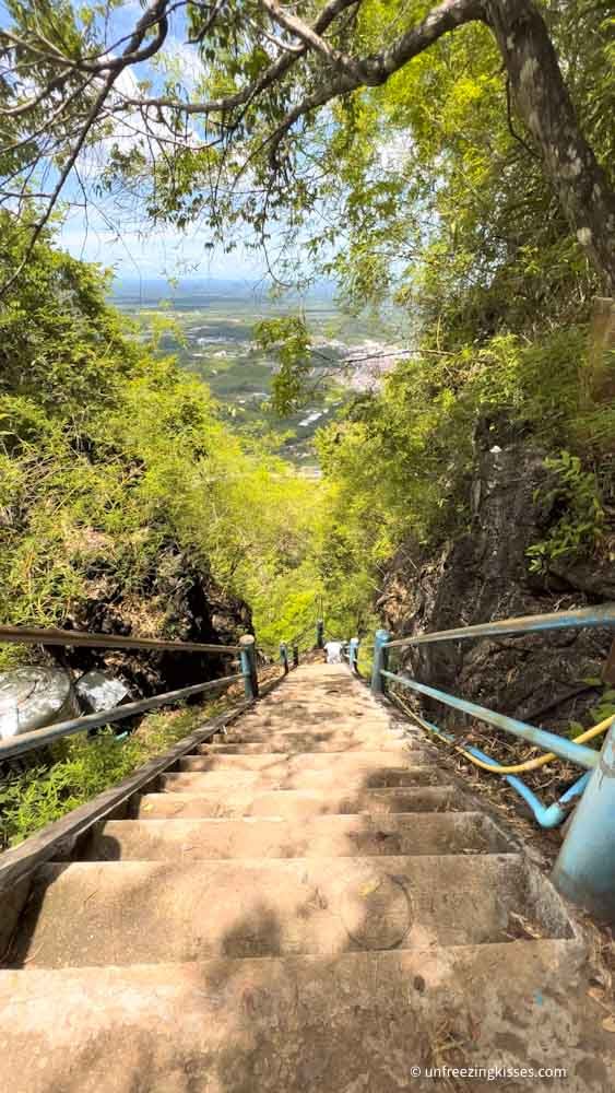 Stairs leading to Tiger Cave Temple Krabi