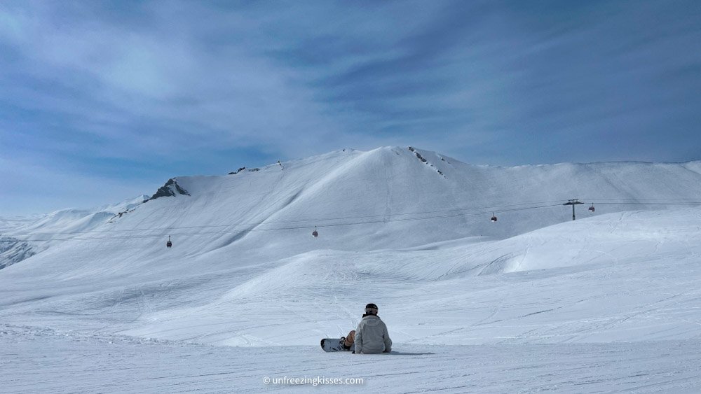 Snowboarder at the Gudauri Ski Resort Georgia