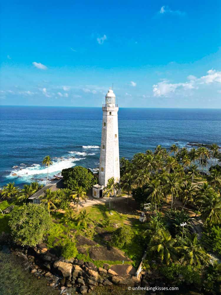 Drone shot of Donda point lighthouse Sri Lanka