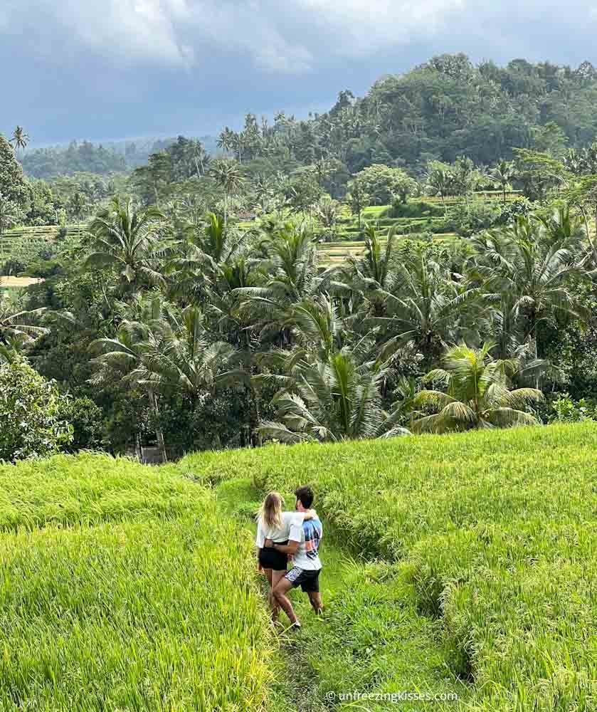 A couple in the Sidemen rice fields Bali