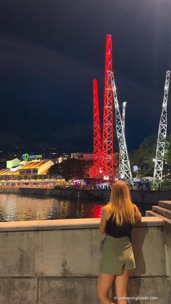 Woman watching Clarke Quay in Singapore