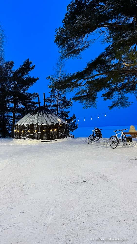 Tampere Rauhaniemi sauna in winter